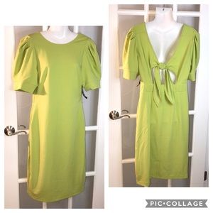 NY&CO puff sleeve tie back dress size M